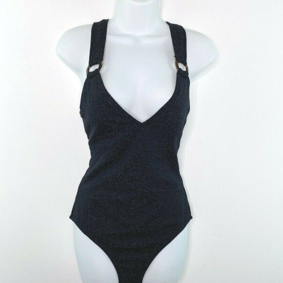 Jessica Simpson $98 Black Sparkle One Piece Swimsuit Size M - Picture 1 of 6